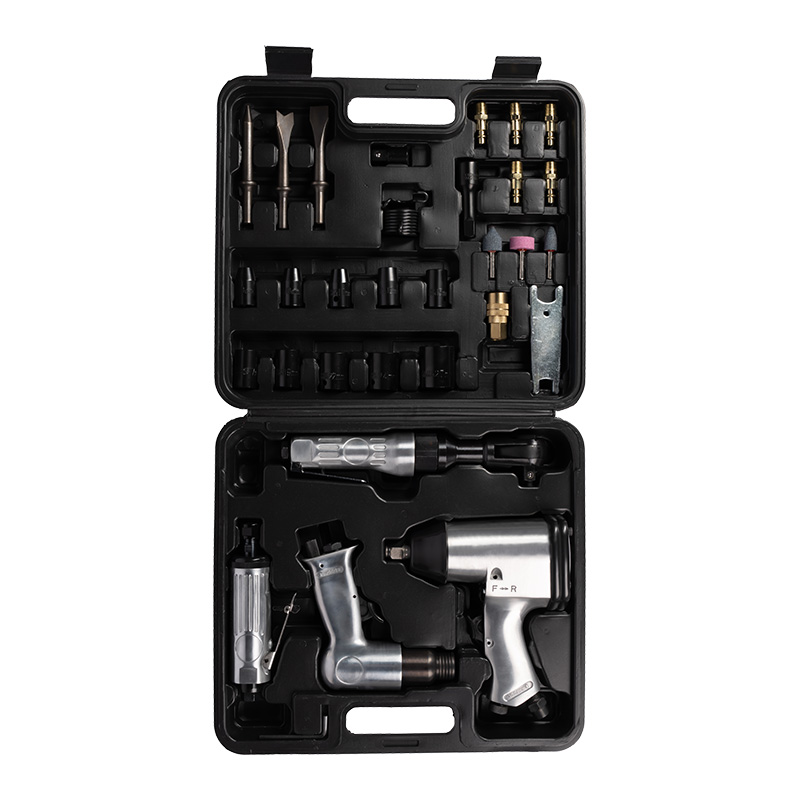  XINXING XQ-T09 KIT D'OUTILS PNEUMATIQUE 34PC, CLIQUET À IMPACT AIR 1/2" 3/8", MARTEAU 150MM MEULEUSE 1/4", AVEC ACCESSOIRES, BMC SET